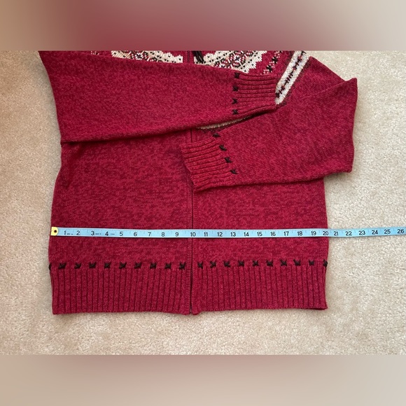 Tiara International Women’s Zip Up Sweater / Leather Accents - Size: Large - Picture 4 of 8